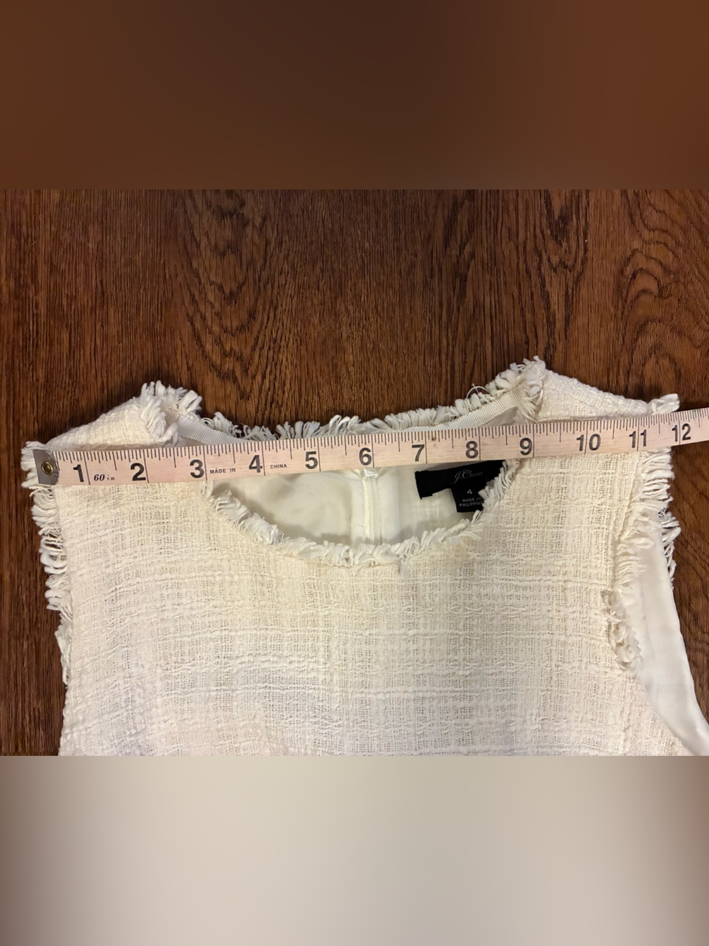 J. Crew White Belted Sheath Dress In Textured Tweed - Size 4 - Picture 11 of 14